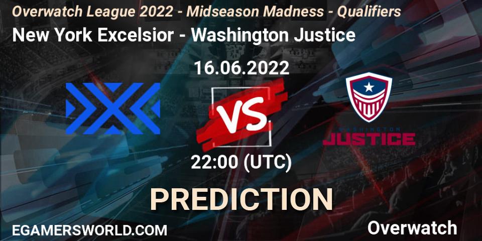 New York Excelsior contre Washington Justice : prédiction de match. 16.06.2022 at 22:00. Overwatch, Overwatch League 2022 - Midseason Madness - Qualifiers