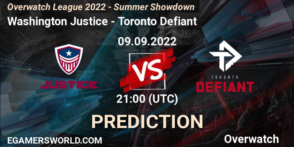 Washington Justice contre Toronto Defiant : prédiction de match. 09.09.2022 at 23:00. Overwatch, Overwatch League 2022 - Summer Showdown