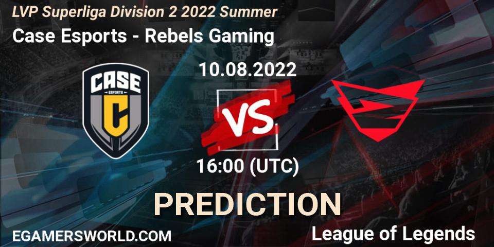 Case Esports contre Rebels Gaming : prédiction de match. 10.08.2022 at 16:00. LoL, LVP Superliga Division 2 Summer 2022