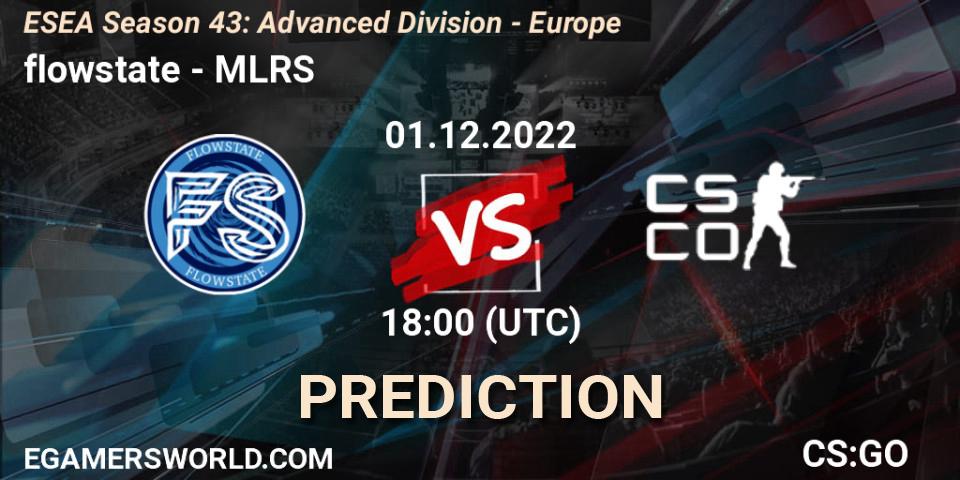 flowstate contre MLRS : prédiction de match. 01.12.22. CS2 (CS:GO), ESEA Season 43: Advanced Division - Europe