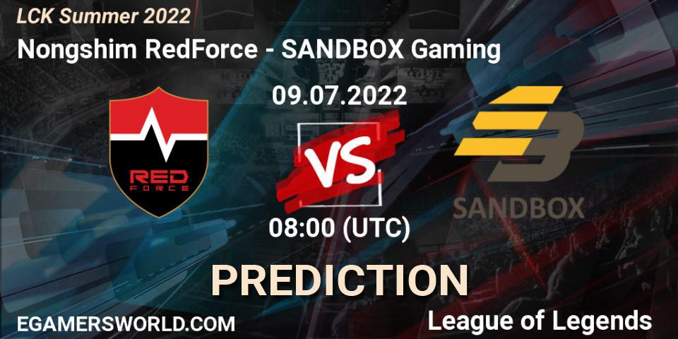 Nongshim RedForce contre SANDBOX Gaming : prédiction de match. 09.07.22. LoL, LCK Summer 2022