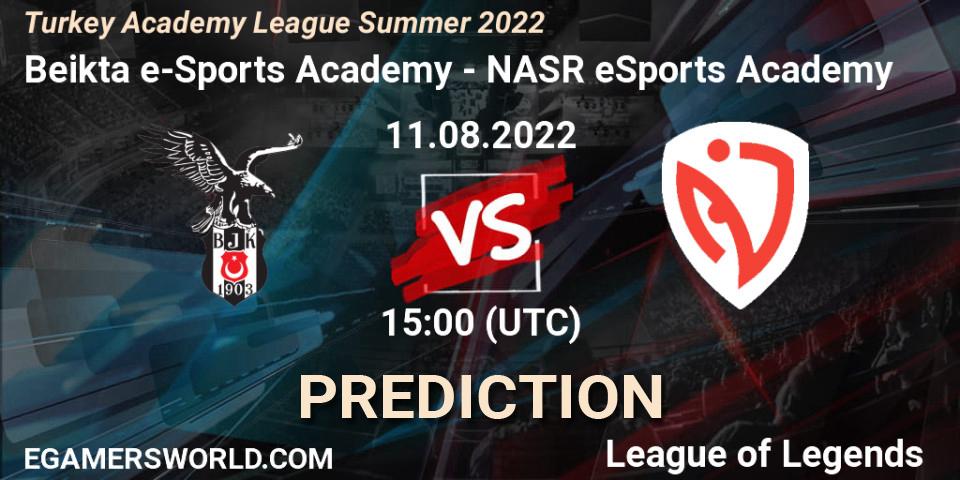 Beşiktaş e-Sports Academy contre NASR eSports Academy : prédiction de match. 11.08.2022 at 15:00. LoL, Turkey Academy League Summer 2022