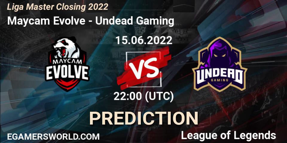 Maycam Evolve contre Undead Gaming : prédiction de match. 15.06.2022 at 22:00. LoL, Liga Master Closing 2022