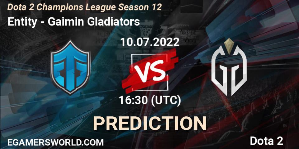 Entity contre Gaimin Gladiators : prédiction de match. 10.07.22. Dota 2, Dota 2 Champions League Season 12
