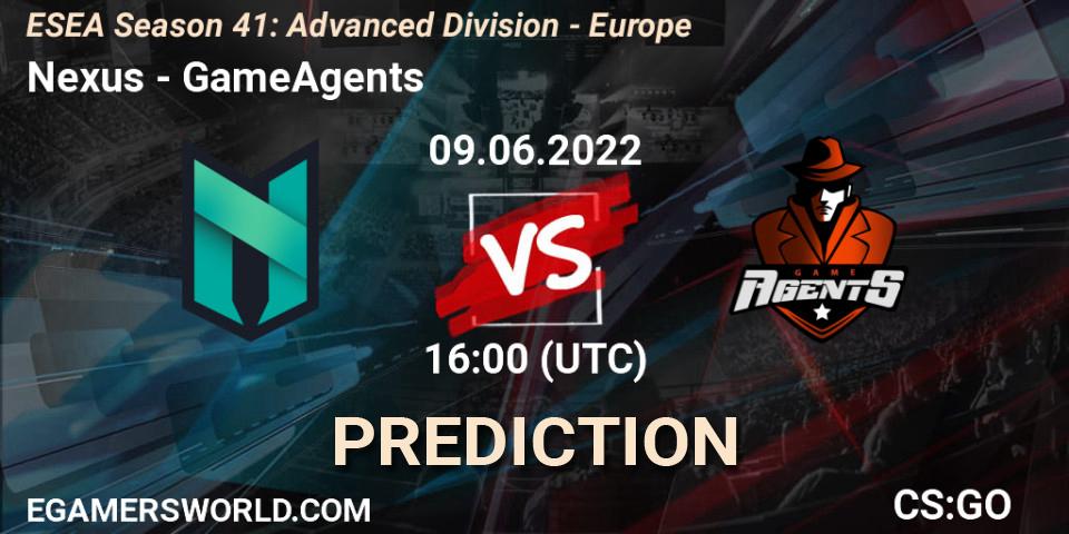 Nexus contre GameAgents : prédiction de match. 09.06.2022 at 16:00. Counter-Strike (CS2), ESEA Season 41: Advanced Division - Europe