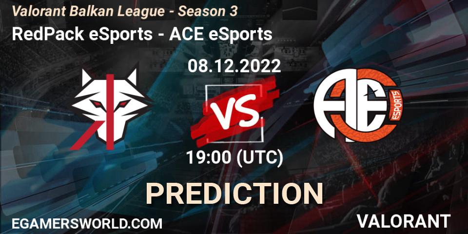 RedPack eSports contre ACE eSports : prédiction de match. 08.12.22. VALORANT, Valorant Balkan League - Season 3