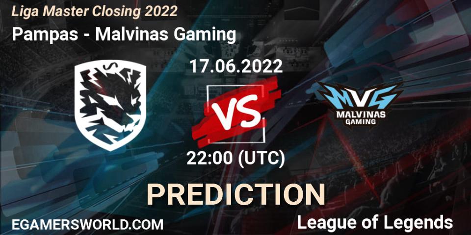 Pampas contre Malvinas Gaming : prédiction de match. 17.06.2022 at 22:00. LoL, Liga Master Closing 2022