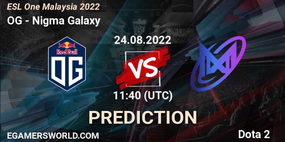 OG contre Nigma Galaxy : prédiction de match. 24.08.22. Dota 2, ESL One Malaysia 2022
