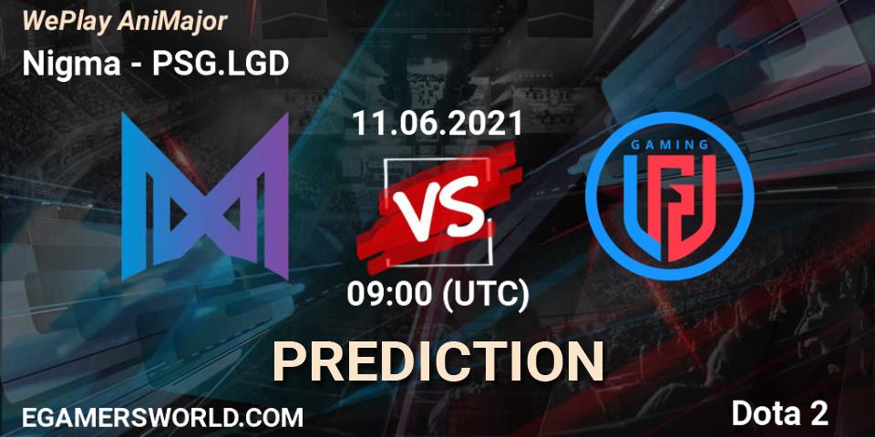Nigma contre PSG.LGD : prédiction de match. 11.06.2021 at 16:34. Dota 2, WePlay AniMajor 2021