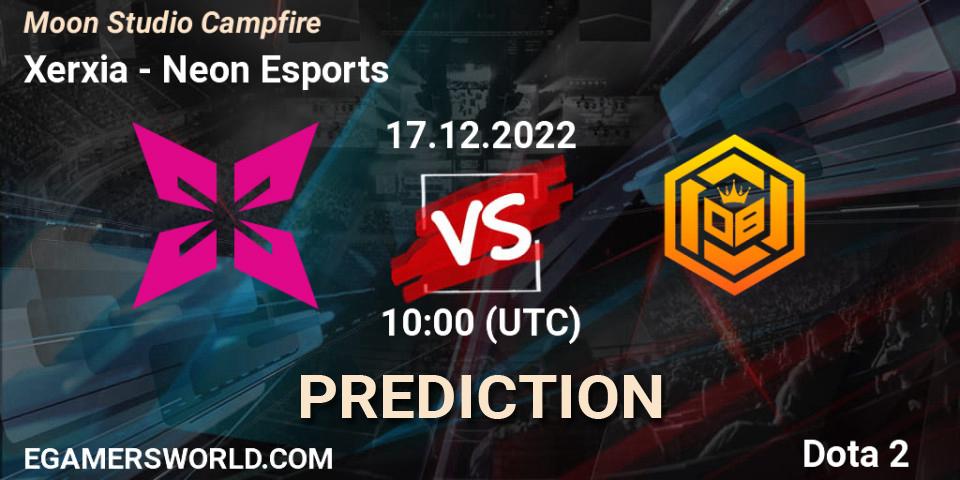 Xerxia contre Neon Esports : prédiction de match. 17.12.22. Dota 2, Moon Studio Campfire