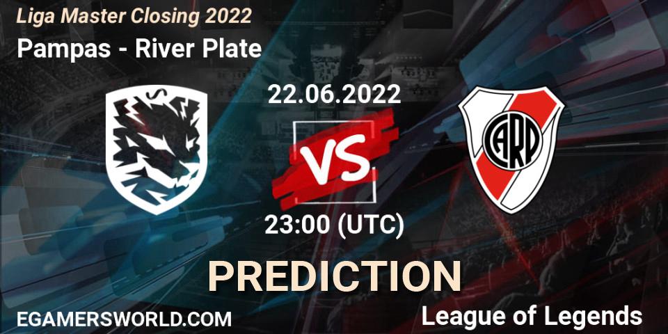 Pampas contre River Plate : prédiction de match. 22.06.2022 at 23:00. LoL, Liga Master Closing 2022