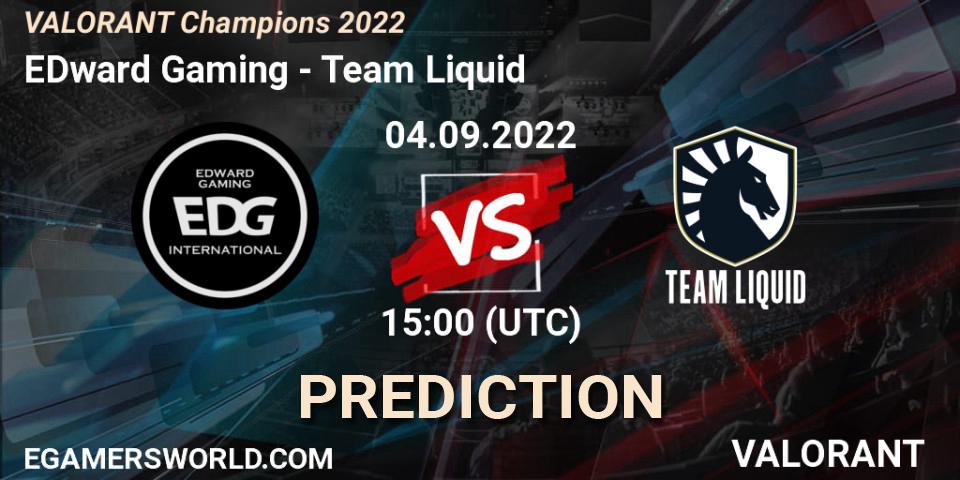 EDward Gaming contre Team Liquid : prédiction de match. 04.09.22. VALORANT, VALORANT Champions 2022