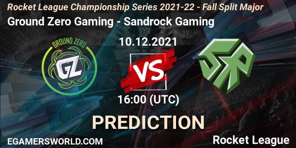 Ground Zero Gaming contre Sandrock Gaming : prédiction de match. 10.12.2021 at 16:00. Rocket League, RLCS 2021-22 - Fall Split Major