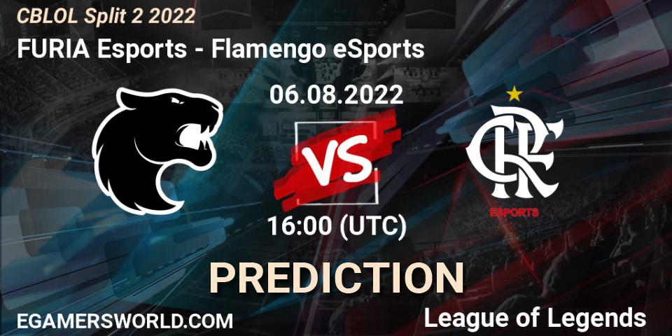 FURIA Esports contre Flamengo eSports : prédiction de match. 06.08.2022 at 16:00. LoL, CBLOL Split 2 2022