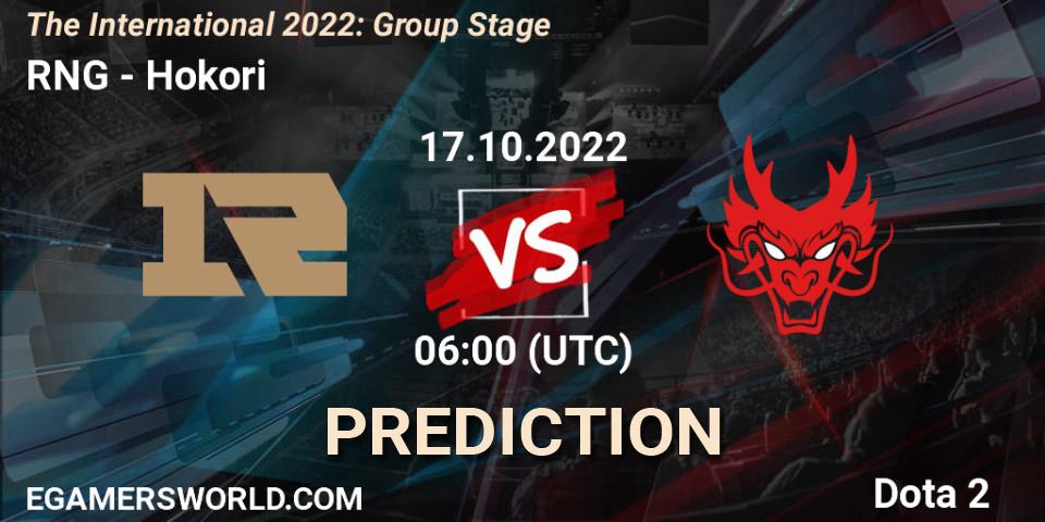 RNG contre Hokori : prédiction de match. 17.10.22. Dota 2, The International 2022: Group Stage