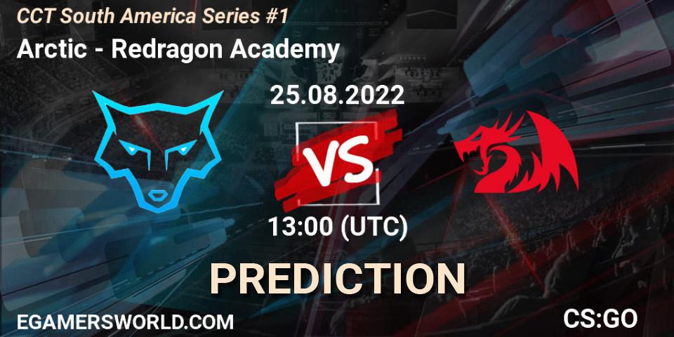 Arctic contre Redragon Academy : prédiction de match. 25.08.2022 at 13:00. Counter-Strike (CS2), CCT South America Series #1