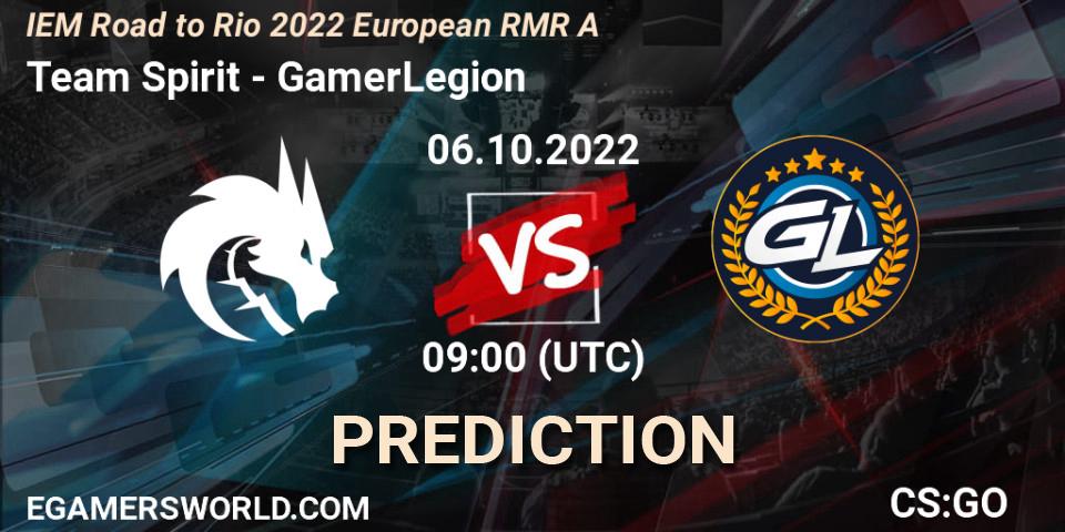 Team Spirit contre GamerLegion : prédiction de match. 06.10.22. CS2 (CS:GO), IEM Road to Rio 2022 European RMR A
