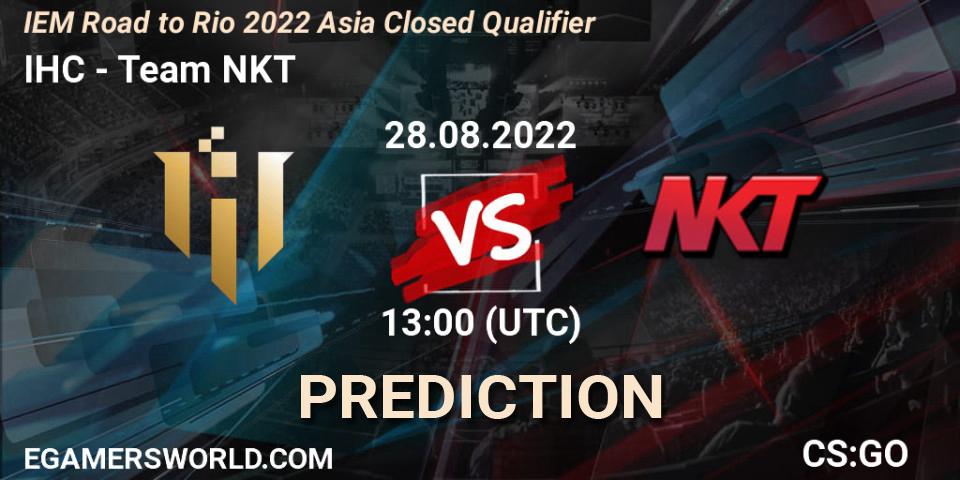 IHC contre Team NKT : prédiction de match. 28.08.22. CS2 (CS:GO), IEM Road to Rio 2022 Asia Closed Qualifier