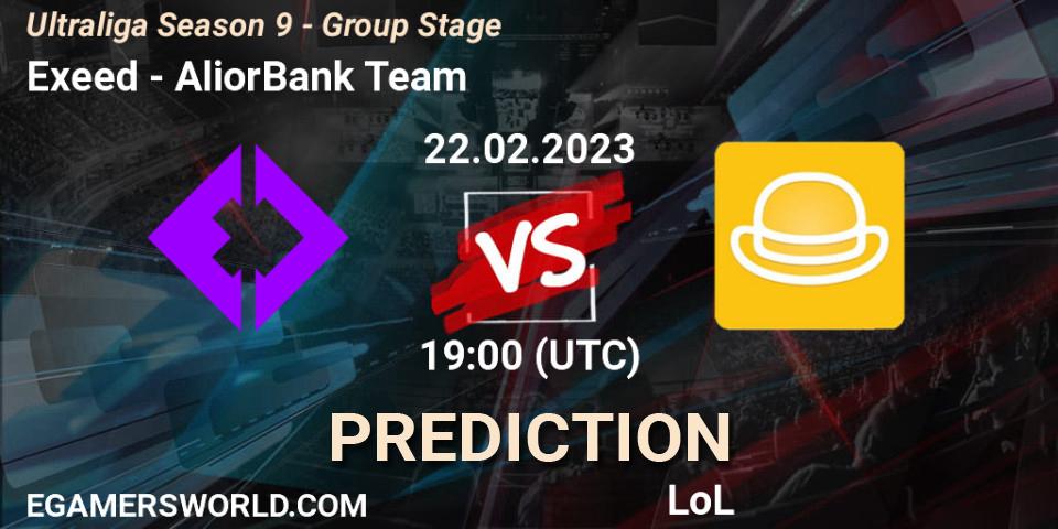 Exeed contre AliorBank Team : prédiction de match. 27.02.2023 at 19:15. LoL, Ultraliga Season 9 - Group Stage