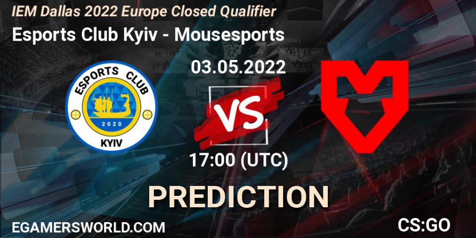 Esports Club Kyiv contre Mousesports : prédiction de match. 03.05.2022 at 17:00. Counter-Strike (CS2), IEM Dallas 2022 Europe Closed Qualifier