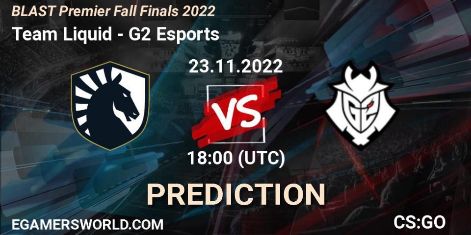 Team Liquid contre G2 Esports : prédiction de match. 23.11.22. CS2 (CS:GO), BLAST Premier Fall Finals 2022