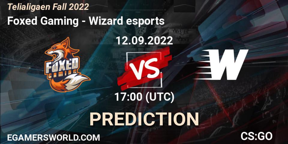 Foxed Gaming contre Wizard esports : prédiction de match. 12.09.2022 at 17:00. Counter-Strike (CS2), Telialigaen Fall 2022: Regular Season