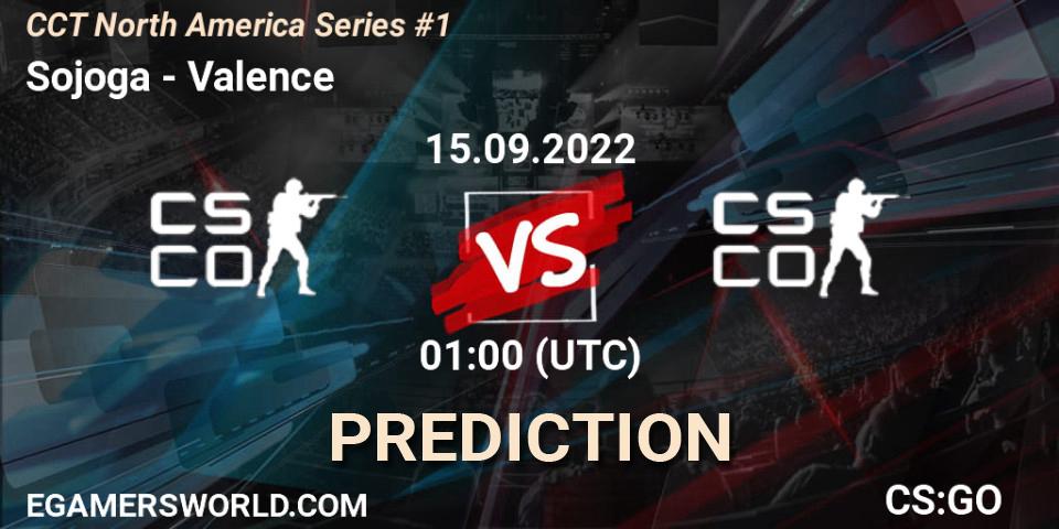 Sojoga contre Valence : prédiction de match. 15.09.2022 at 01:00. Counter-Strike (CS2), CCT North America Series #1