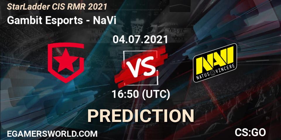 Gambit Esports contre NaVi : prédiction de match. 04.07.21. CS2 (CS:GO), StarLadder CIS RMR 2021