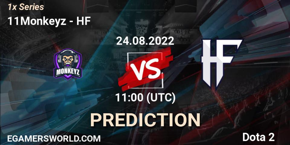 11Monkeyz contre HF : prédiction de match. 24.08.2022 at 11:00. Dota 2, 1x Series