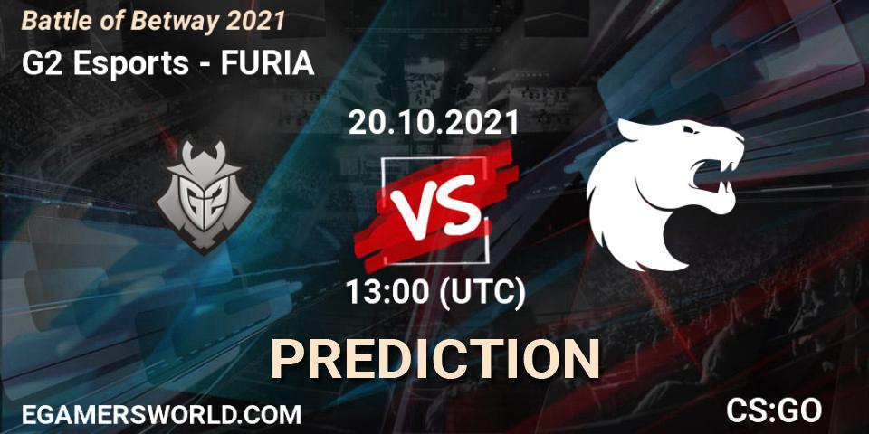 G2 Esports contre FURIA : prédiction de match. 20.10.2021 at 13:10. Counter-Strike (CS2), Battle of Betway 2021