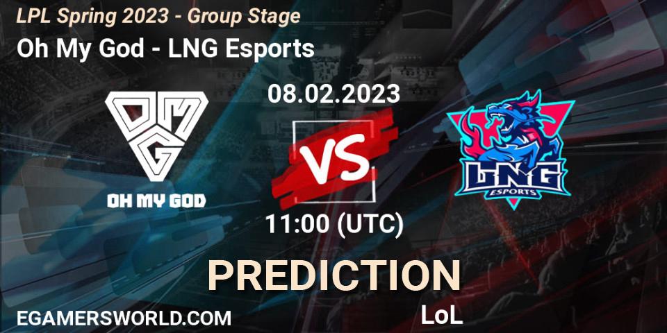 Oh My God contre LNG Esports : prédiction de match. 08.02.23. LoL, LPL Spring 2023 - Group Stage