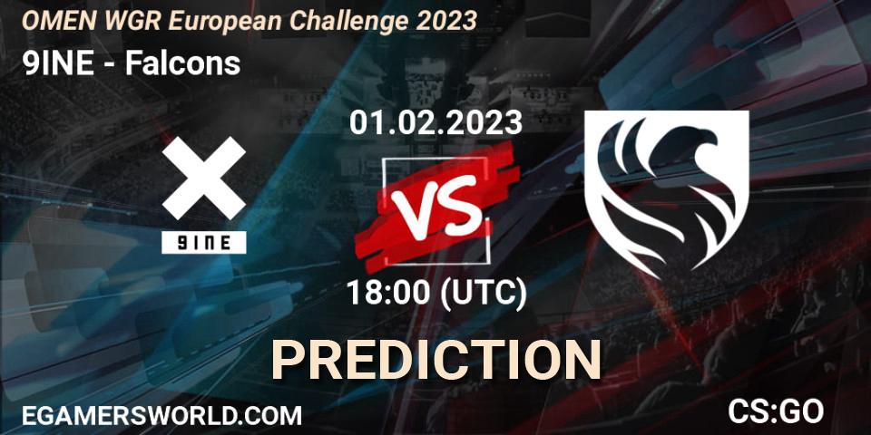9INE contre Falcons : prédiction de match. 11.02.23. CS2 (CS:GO), OMEN WGR European Challenge 2023