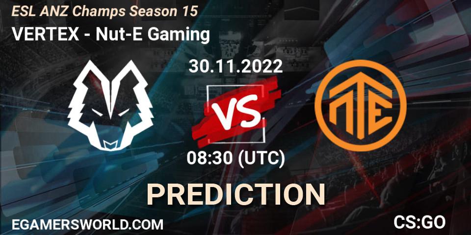 VERTEX contre Nut-E Gaming : prédiction de match. 30.11.22. CS2 (CS:GO), ESL ANZ Champs Season 15