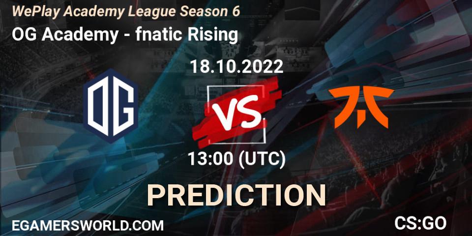 OG Academy contre fnatic Rising : prédiction de match. 18.10.22. CS2 (CS:GO), WePlay Academy League Season 6