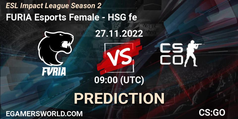 FURIA Esports Female contre HSG : prédiction de match. 27.11.22. CS2 (CS:GO), ESL Impact League Season 2