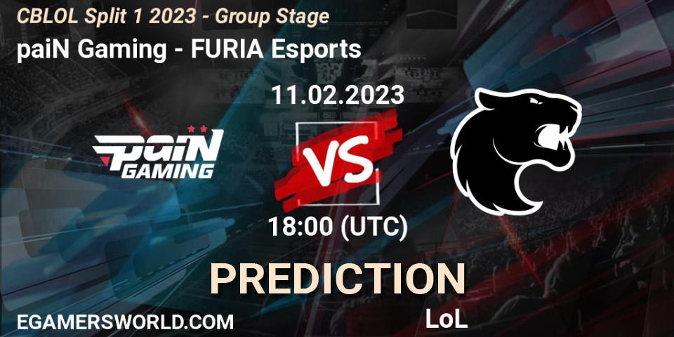 paiN Gaming contre FURIA Esports : prédiction de match. 11.02.2023 at 18:00. LoL, CBLOL Split 1 2023 - Group Stage