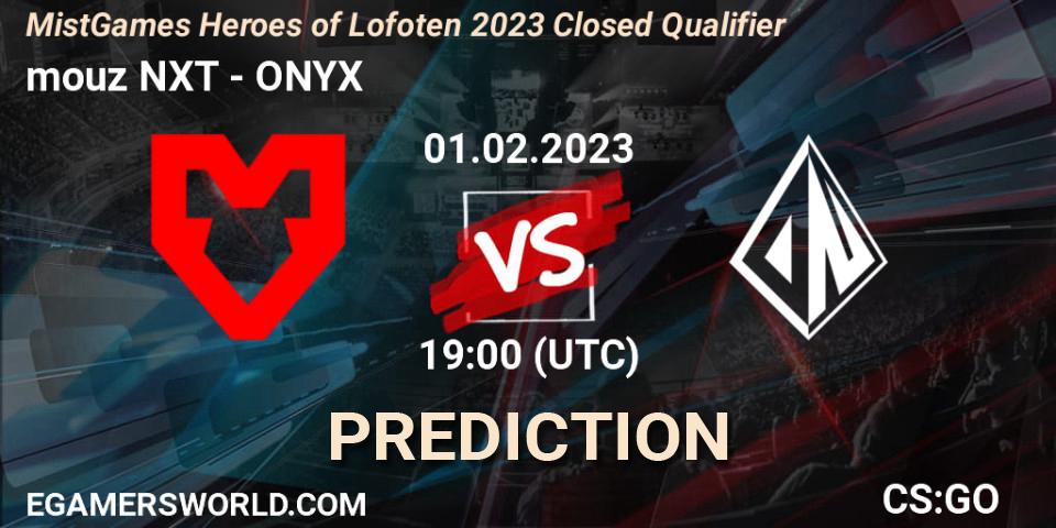 mouz NXT contre ONYX : prédiction de match. 01.02.23. CS2 (CS:GO), MistGames Heroes of Lofoten: Closed Qualifier