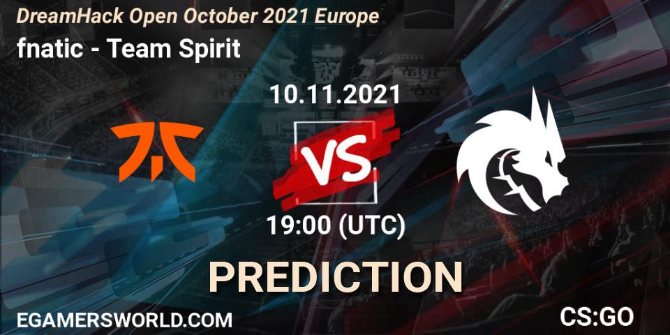 fnatic contre Team Spirit : prédiction de match. 10.11.2021 at 19:00. Counter-Strike (CS2), DreamHack Open November 2021