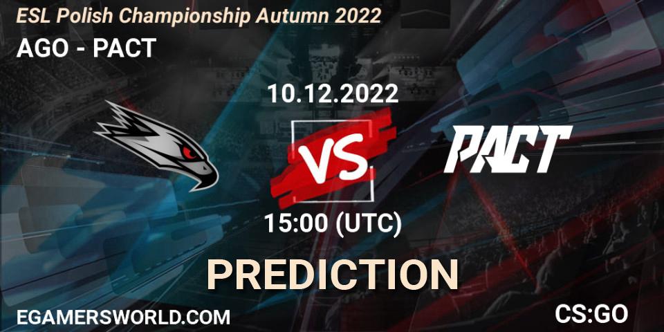 AGO contre PACT : prédiction de match. 10.12.22. CS2 (CS:GO), ESL Polish Championship Autumn 2022