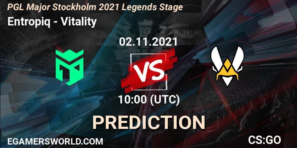 Entropiq contre Vitality : prédiction de match. 02.11.21. CS2 (CS:GO), PGL Major Stockholm 2021 Legends Stage