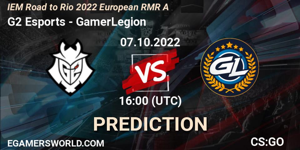 G2 Esports contre GamerLegion : prédiction de match. 07.10.22. CS2 (CS:GO), IEM Road to Rio 2022 European RMR A
