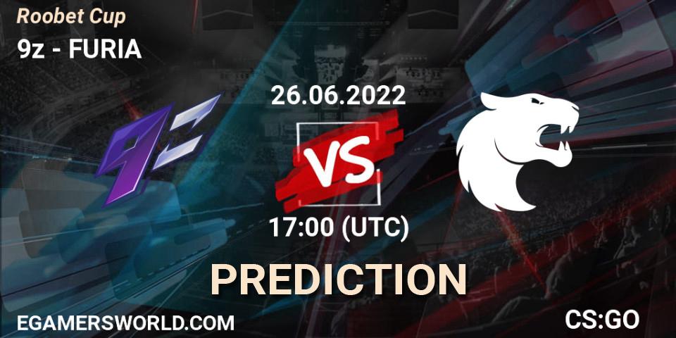 9z contre FURIA : prédiction de match. 26.06.2022 at 17:00. Counter-Strike (CS2), Roobet Cup