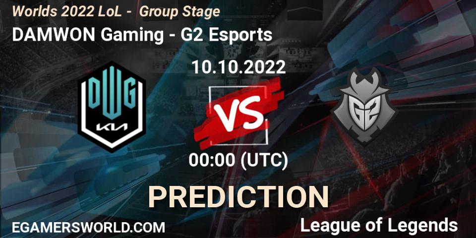 DAMWON Gaming contre G2 Esports : prédiction de match. 14.10.2022 at 21:00. LoL, Worlds 2022 LoL - Group Stage