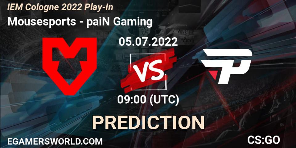Mousesports contre paiN Gaming : prédiction de match. 05.07.2022 at 09:00. Counter-Strike (CS2), IEM Cologne 2022 Play-In