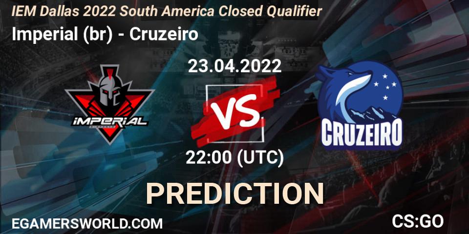 Imperial (br) contre Cruzeiro : prédiction de match. 23.04.2022 at 22:25. Counter-Strike (CS2), IEM Dallas 2022 South America Closed Qualifier