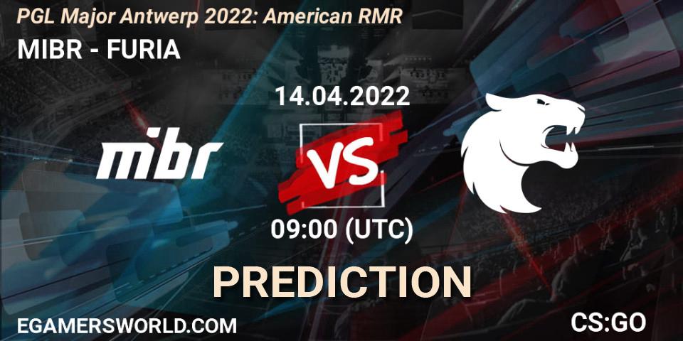 MIBR contre FURIA : prédiction de match. 14.04.2022 at 09:00. Counter-Strike (CS2), PGL Major Antwerp 2022: American RMR