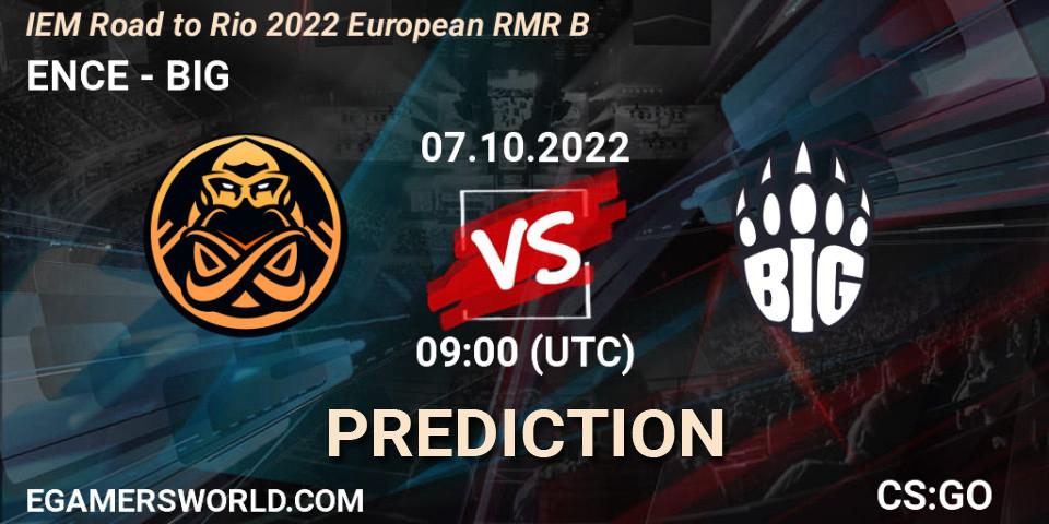 ENCE contre BIG : prédiction de match. 07.10.22. CS2 (CS:GO), IEM Road to Rio 2022 European RMR B