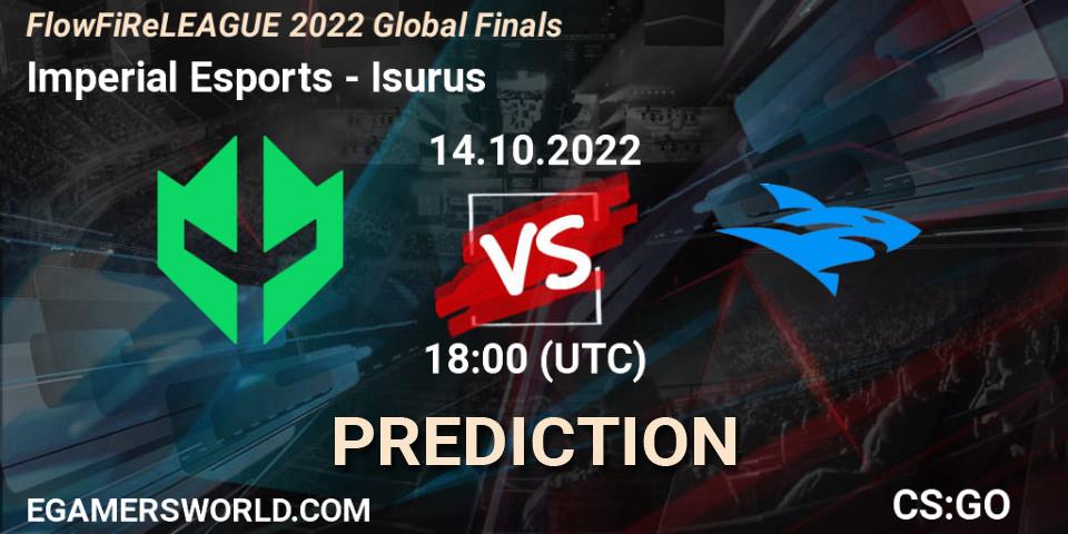 Imperial Esports contre Isurus : prédiction de match. 14.10.22. CS2 (CS:GO), FlowFiReLEAGUE 2022 Global Finals