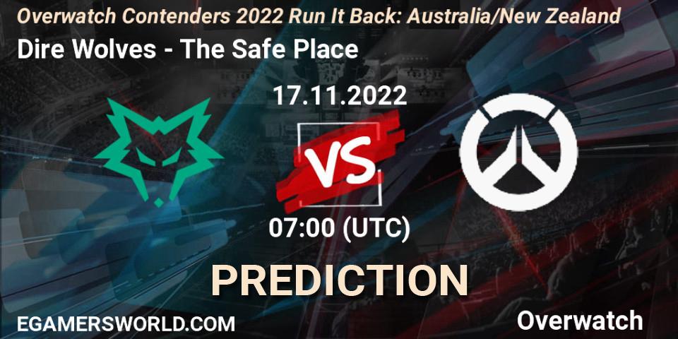 Dire Wolves contre The Safe Place : prédiction de match. 17.11.2022 at 07:00. Overwatch, Overwatch Contenders 2022 - Australia/New Zealand - November