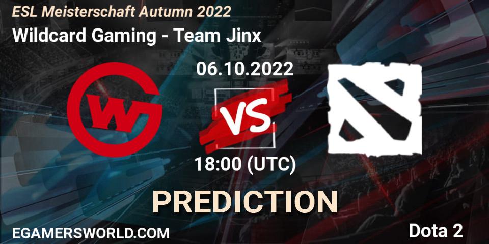 Wildcard Gaming contre Team Jinx : prédiction de match. 06.10.2022 at 18:06. Dota 2, ESL Meisterschaft Autumn 2022